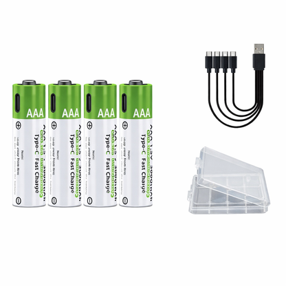 Novendi Lithium-Ionen USB-C aufladbare AA/AAA-Batterien