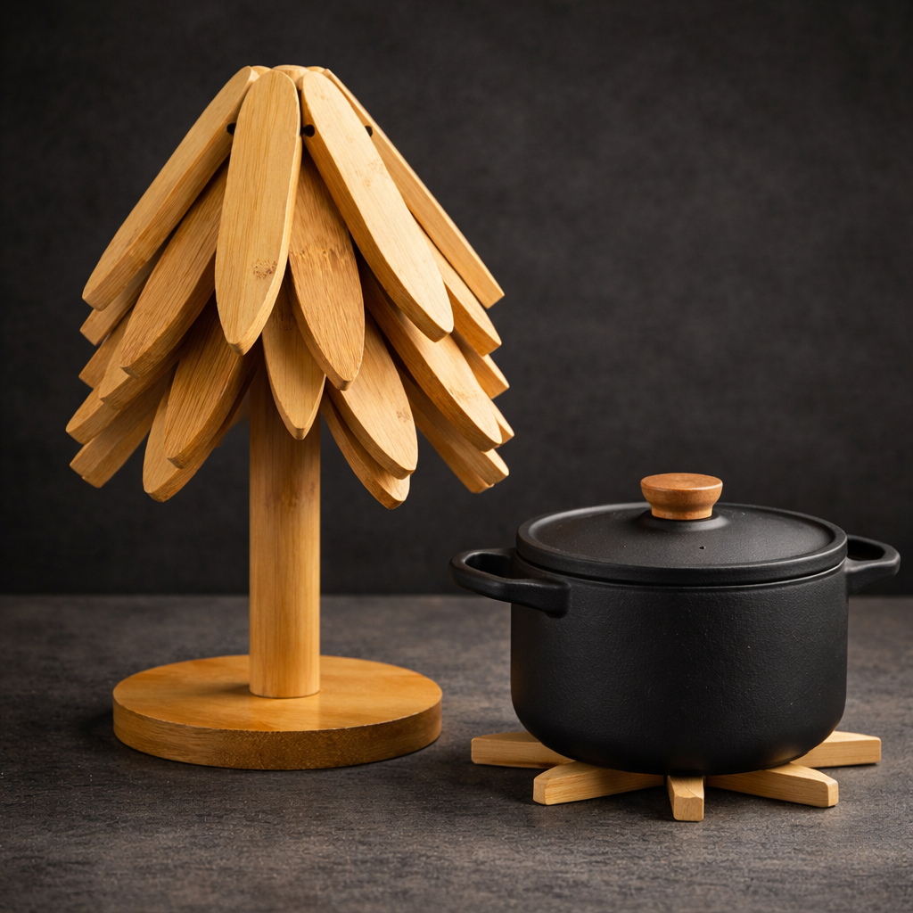 Novendi Holzuntersetzer Baum