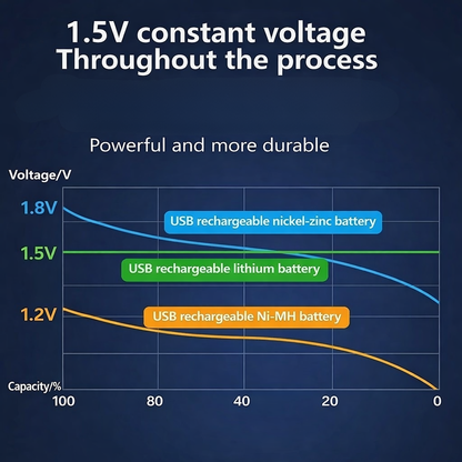 Novendi Lithium-Ionen USB-C aufladbare AA/AAA-Batterien