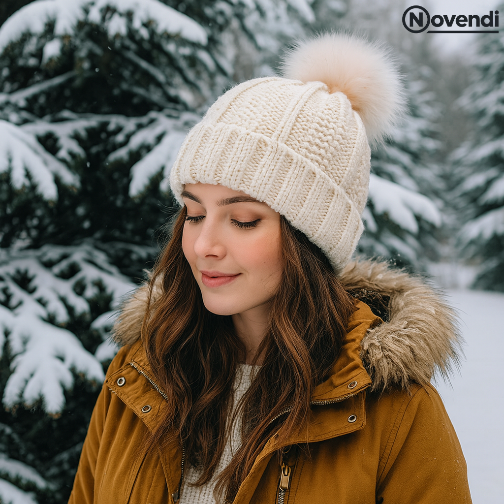 Novendi Beanie mit Satin-Innenfutter Evi