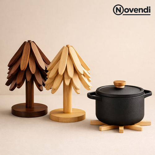 Novendi Holzuntersetzer Baum