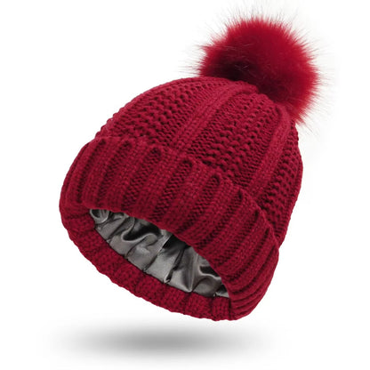 Novendi Beanie mit Satin-Innenfutter Evi