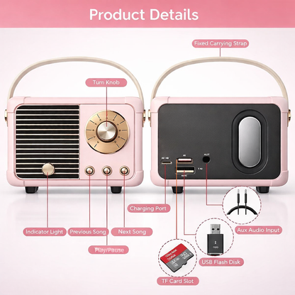 Novendi Retro Bluetooth Lautsprecher Sophie