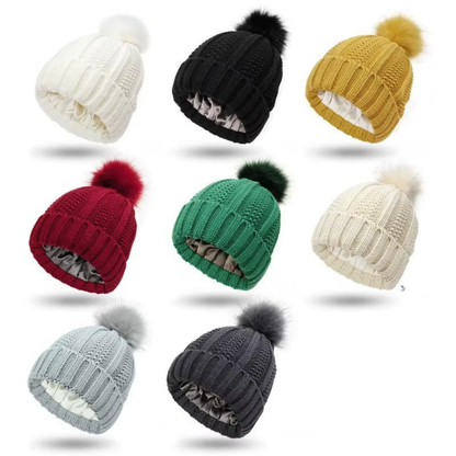 Novendi Beanie mit Satin-Innenfutter Evi