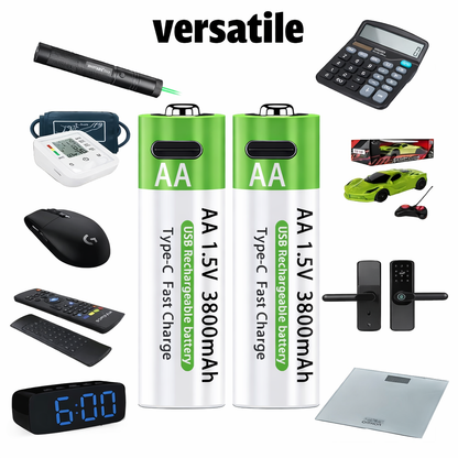 Novendi Lithium-Ionen USB-C aufladbare AA/AAA-Batterien