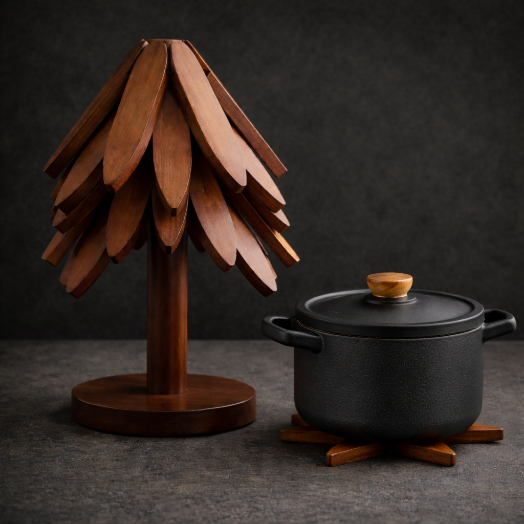 Novendi Holzuntersetzer Baum